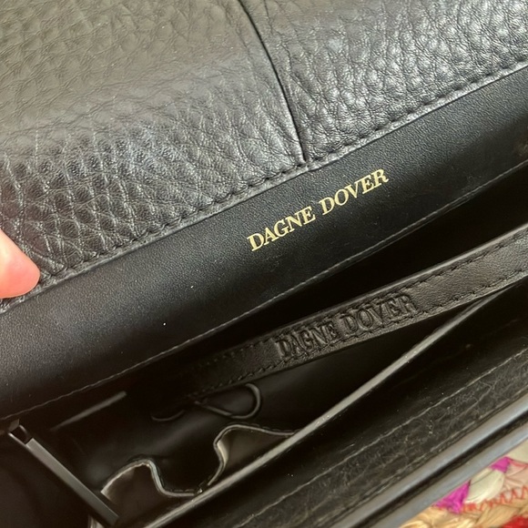 Dagne Dover Black Grained Leather Crossbody Bag - Picture 3 of 6